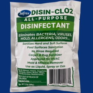 DISIN-Clo2 Chlorine Dioxide Tablets for Disinfection & Odor Removal, 1 Bag (500 grams / 1.1 pound)